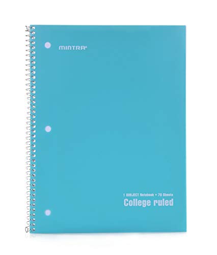 Mintra Office Spiral Notebooks - 1 Subject, POLY Waterproof Covers, 70 Sheets, College Ruled, 8in x 10in, Bulk Pack, Primary Colors, Set of 6 - for School, Office, Business, Professional (04659) - Image 4