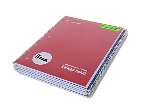Mintra Office Spiral Notebooks - 1 Subject, POLY Waterproof Covers, 70 Sheets, College Ruled, 8in x 10in, Bulk Pack, Primary Colors, Set of 6 - for School, Office, Business, Professional (04659) - Image 2
