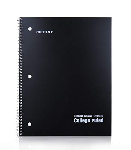 Mintra Office Spiral Notebooks - 1 Subject, POLY Waterproof Covers, 70 Sheets, College Ruled, 8in x 10in, Bulk Pack, Primary Colors, Set of 6 - for School, Office, Business, Professional (04659) - Image 5