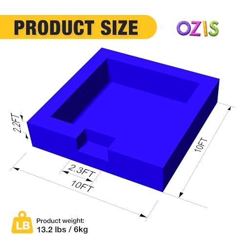 OZIS 10FT Ball Pit Inflatable Foam Pit with Builtin Blower Portable Foam Party Pit for IndoorOutdoor Activities Easy to Setup Blue - Image 5