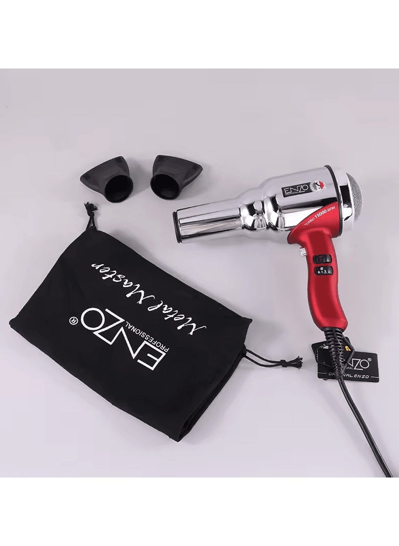 ENZO Professional - ENZO EN-8228 2000W SILVER Professional Hair Dryer – Ionic Technology, 3 Heat Settings, 2 Speed Settings, and Concentrator Nozzle-Intl Version - Image 1