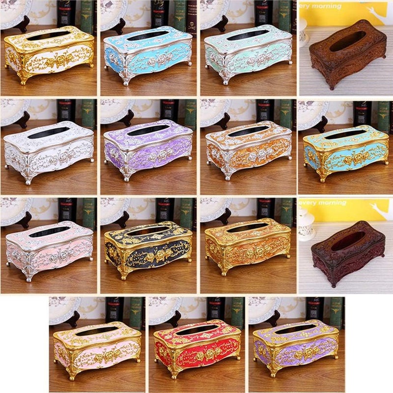 klarakoEuropean Rectangle Acrylic Facial Tissue Box Cover Holder for Bathroom Countertops, Bedroom Dressers, Desks and Tables klarakoMultiklarakocolors klarakoSliver Purple, 22x13x9.5cm - Image 3