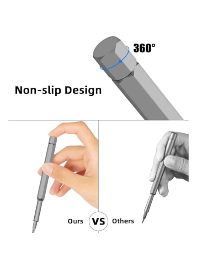 25-in-1 Precision Screwdriver Set, Magnetic Mini Multi-Function Repair Tool Kit for Electronics, Laptops, Watches & More, Black, Flat, Cross, Torx, Torx Safety, Pentagon, Hexagon Heads - Image 3