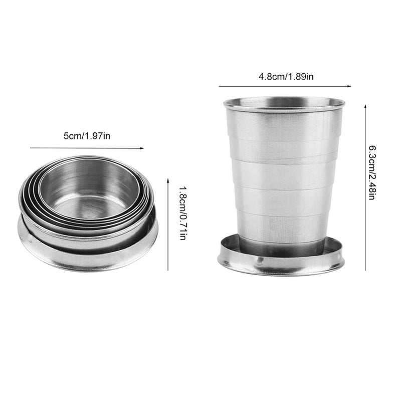 Six Section Stainless Steel Collapsible Cup 60ml Portable For Camping Hiking - Image 4