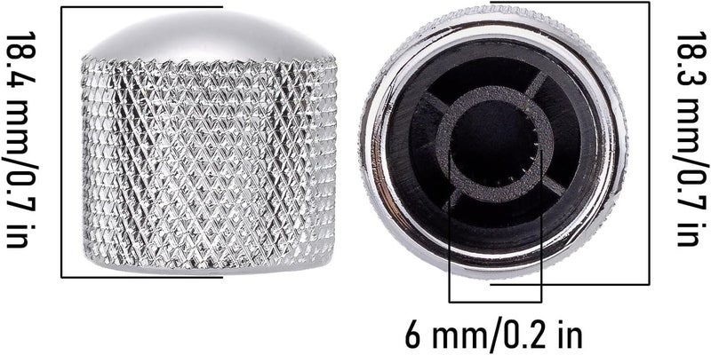 Swhmc 4Pcs Metal Guitar Knobs Volume Tone Control Knob Dome Tone Knobs for Electric Guitar Bass Replacement Parts, Silver - Image 2