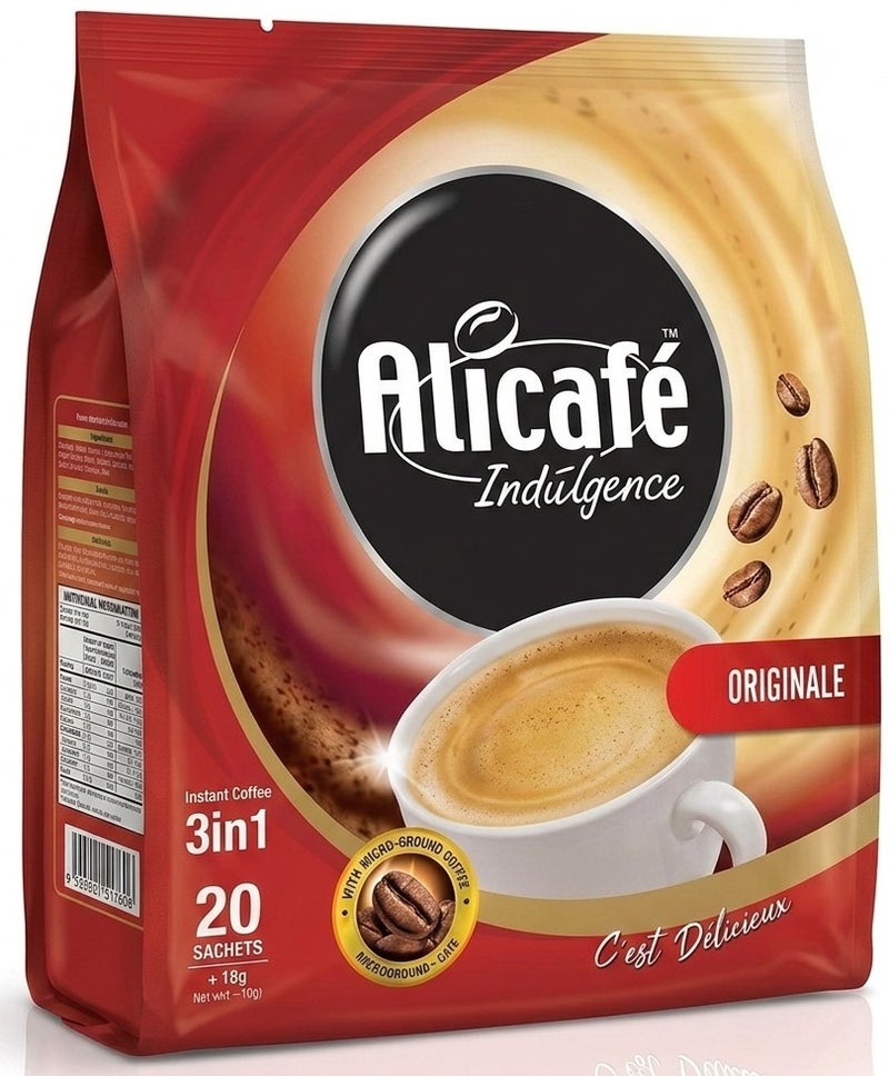 أكياس قهوة سريعة التحضير 3 في 1 من إندلجنس، 18 غرام، عبوة من 20 كيسًا