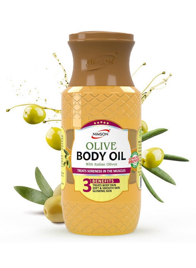 Nimson Olive Body Oil. For Deep Moisturization, Soothing Relief, With Italian Olives, Hydrating Formula, Dry Skin, Radiant Glow, Ethically Sourced - 200ml - Image 1