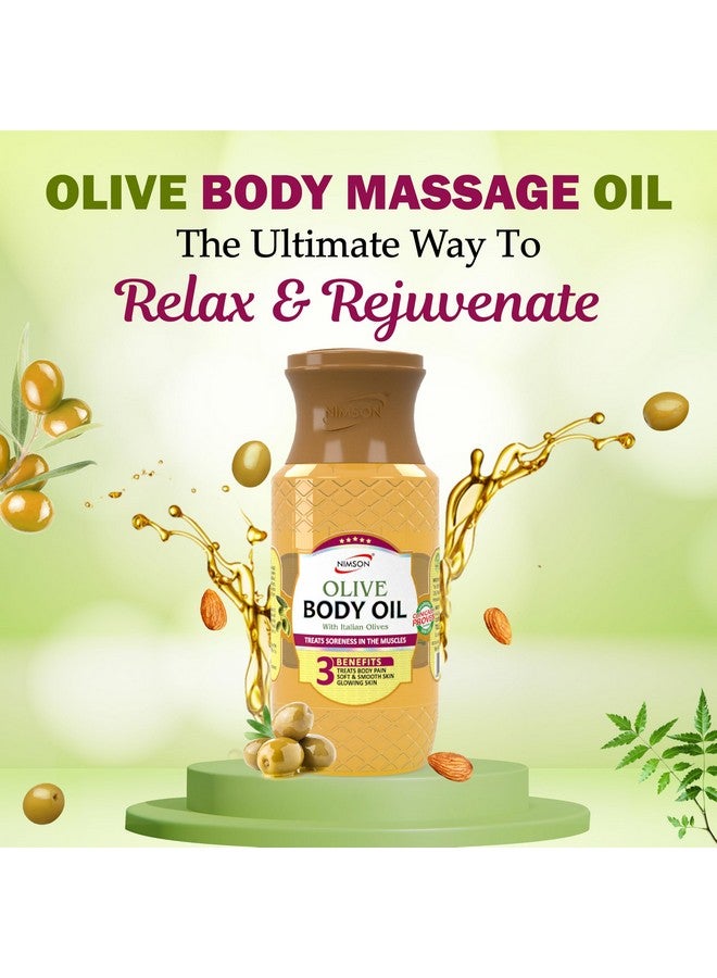 Nimson Olive Body Oil. For Deep Moisturization, Soothing Relief, With Italian Olives, Hydrating Formula, Dry Skin, Radiant Glow, Ethically Sourced - 200ml - Image 2