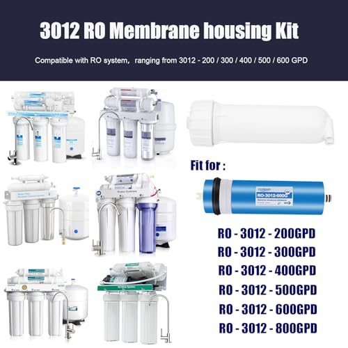 YKMGON 3012 Reverse Osmosis Membrane Housing Kit with Quick-Connect Fitting,Wrench for 200/300/400/500/600 GPD Universal Reverse Osmosis Water Filter Systems - Image 5