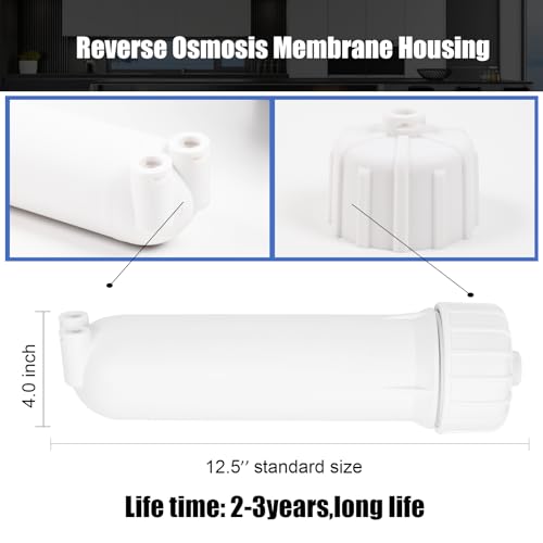 YKMGON 3012 Reverse Osmosis Membrane Housing Kit with Quick-Connect Fitting,Wrench for 200/300/400/500/600 GPD Universal Reverse Osmosis Water Filter Systems - Image 2