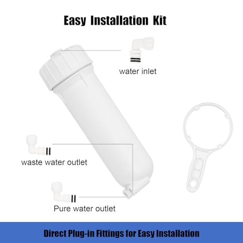 YKMGON 3012 Reverse Osmosis Membrane Housing Kit with Quick-Connect Fitting,Wrench for 200/300/400/500/600 GPD Universal Reverse Osmosis Water Filter Systems - Image 4