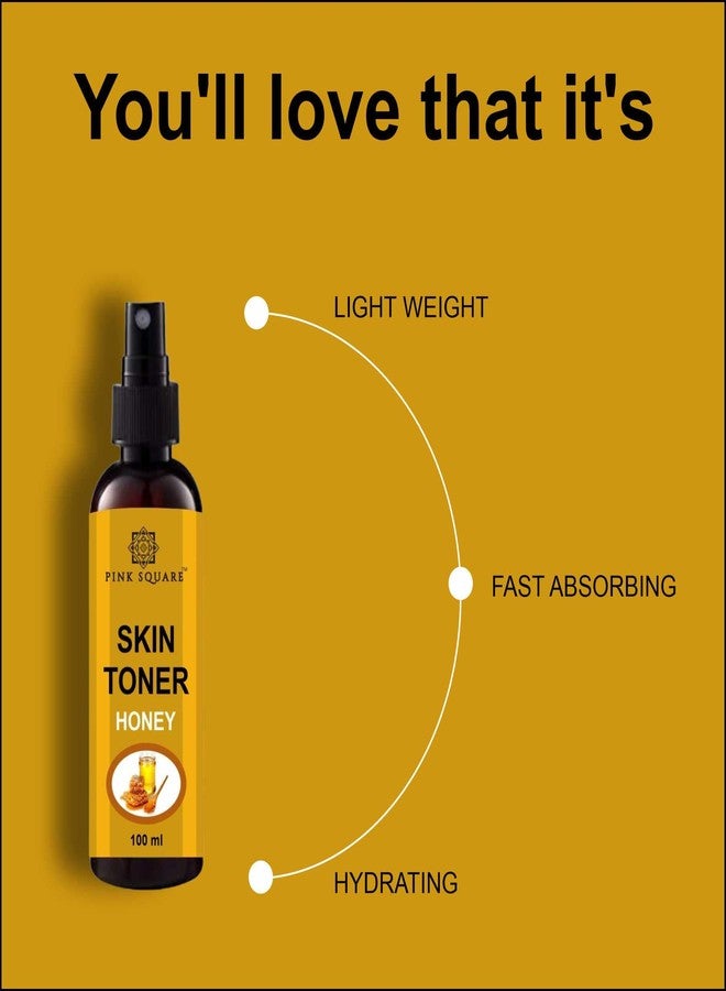 Pink Square Honey Face Toner Refreshing Face Mist & Toner | Toner for Hydrating Skin | Alcohol-Free Mist & toner for open pores Tightening Pack of 1 of 100 ML - Image 4