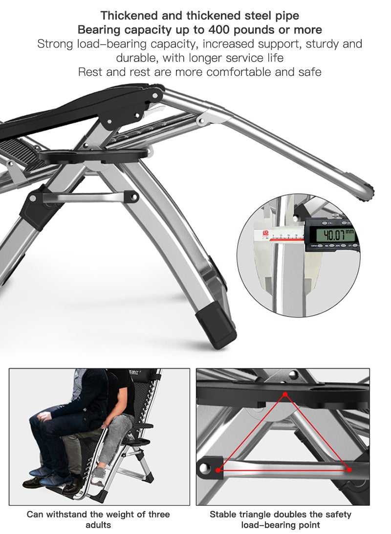 Sharpdo Adult Folding Camping Chair, Portable Lightweight Reclining Lounge Chair with Pillow for Outdoor Use - Image 4