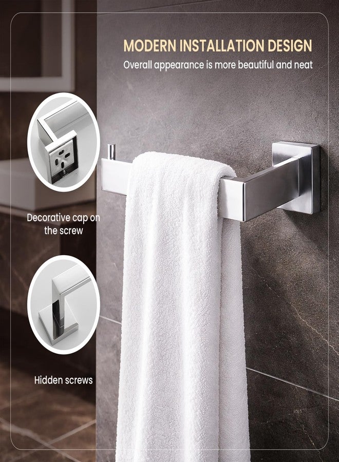 Fixeify Modern Wall Mounted Towel Rod Single Bar Towel Holder Made with SS 304 Stainless Steel Chrome Finish Bathroom Towel Rack Rust-Resistant Bathroom Accessory - Image 4
