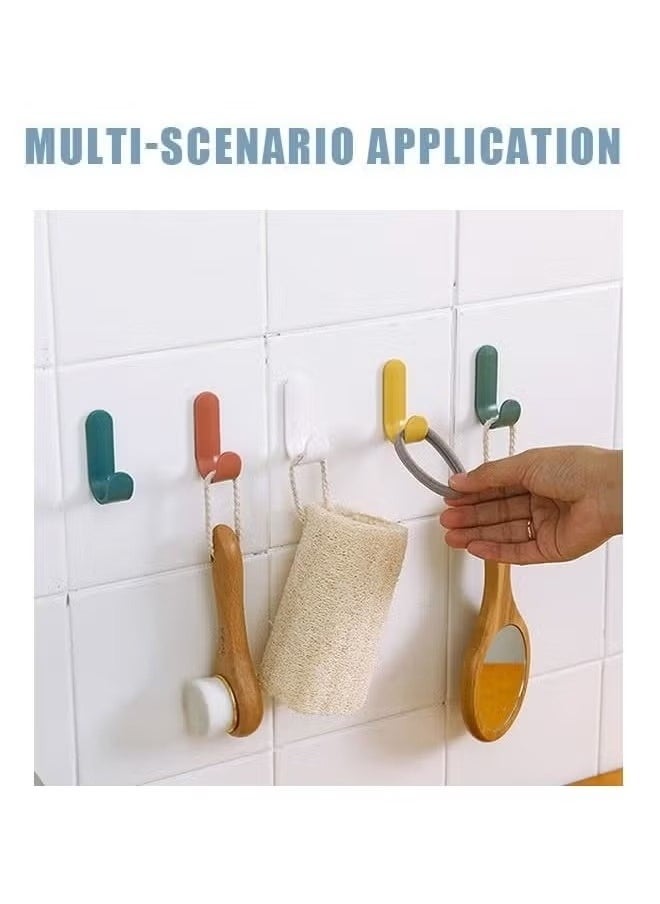 Generic 6 Pcs Self Adhesive Muilt Purpose Wall Hooks, Candy Color Decorative Waterproof Plastic Key Hooks Rack, Daily Necessities General Purpose Storage Holder  - Image 2