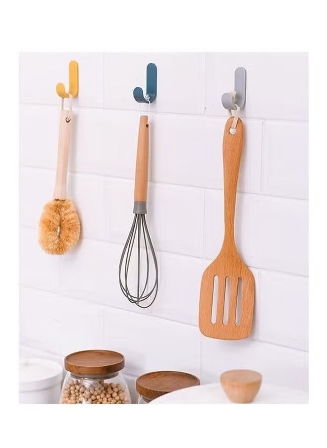Generic 6 Pcs Self Adhesive Muilt Purpose Wall Hooks, Candy Color Decorative Waterproof Plastic Key Hooks Rack, Daily Necessities General Purpose Storage Holder  - Image 5