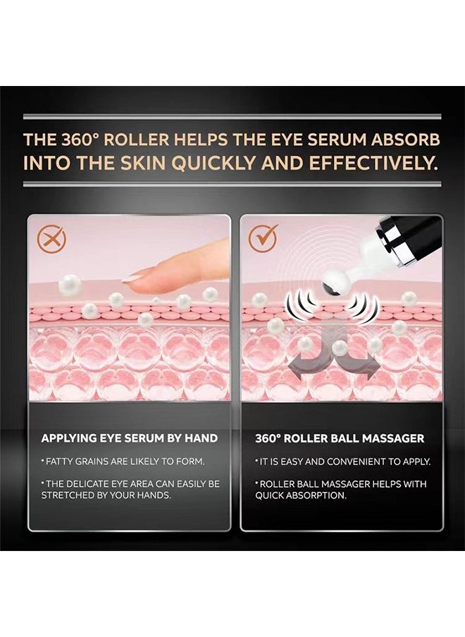 BabboSow Caffeine Eye Cream, Dark Circles Under Eye Treatment For Puffiness And Bags Under Eyes Wrinkles, Eye Bags Treatment for Men and Women, 360° Massage Ball Reduce Wrinkles and Fine Lines 15ml  - Image 3