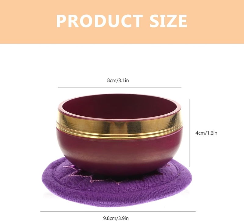 Garneck Handmade Tibetan Sound Bowl Key Bowl for Meditation Decorative Buddhism Zen Decor Yoga Meditation - Image 2