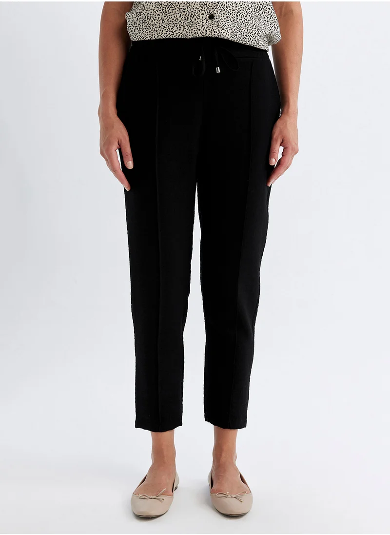 ديفاكتو Elastic Waist Drawstring Basic Jogger Pants Black