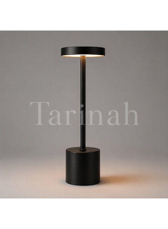 مصباح طاولة LED لاسلكي قابل للشحن مع تحكم باللمس وإضاءة قابلة للتعتيم - أسود - Image 1