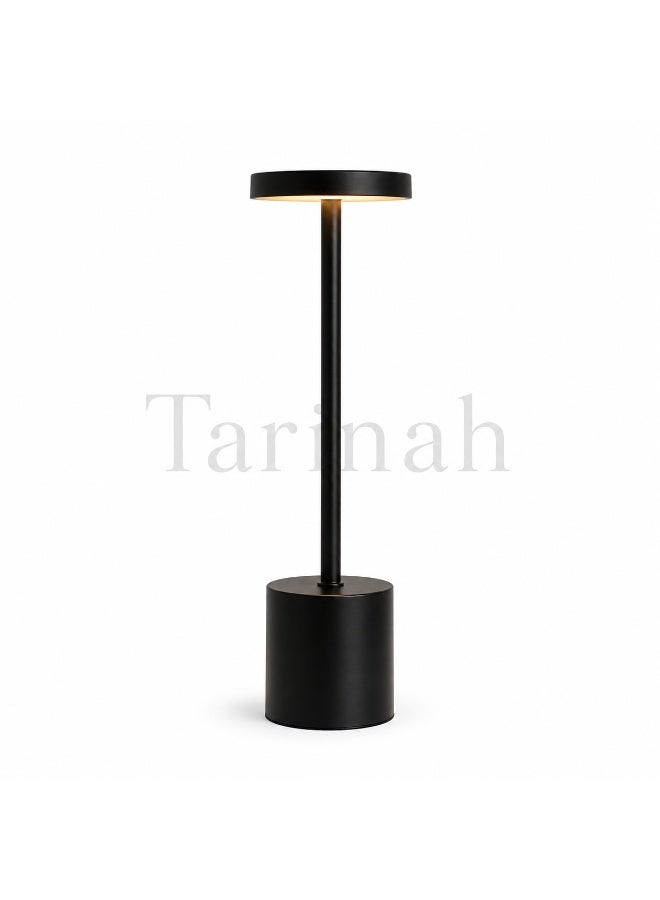 مصباح طاولة LED لاسلكي قابل للشحن مع تحكم باللمس وإضاءة قابلة للتعتيم - أسود - Image 2