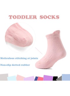 Bebiland 12 Pack  Baby Socks Toddler Socks Non Slip Grip Ankle Socks with Non Skid Soles  for  1-3 Years Baby Socks, Size M  - Image 3