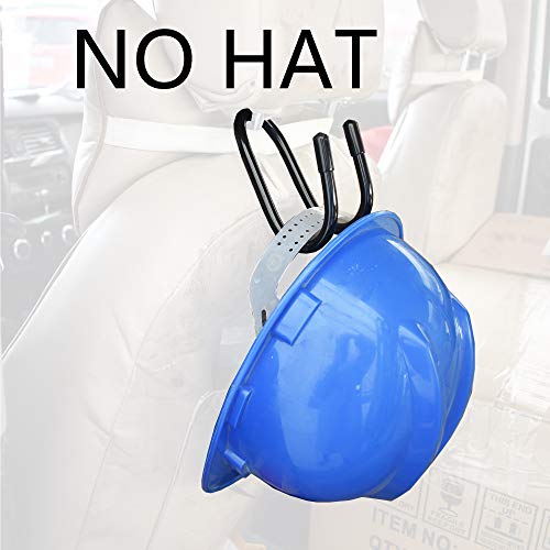 YYST Flexible Over the Seat Hard Hat Rack Holder Back Seat Hanger Headrest Hanger Headrest Hook (Black X 4 Pack) - Image 3