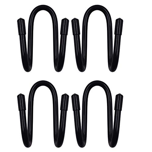 YYST Flexible Over the Seat Hard Hat Rack Holder Back Seat Hanger Headrest Hanger Headrest Hook (Black X 4 Pack) - Image 1