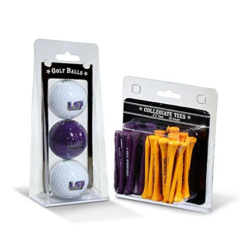 Team Golf LSU Tigers 3 Golf Balls and 50 Golf Tees - Image 1