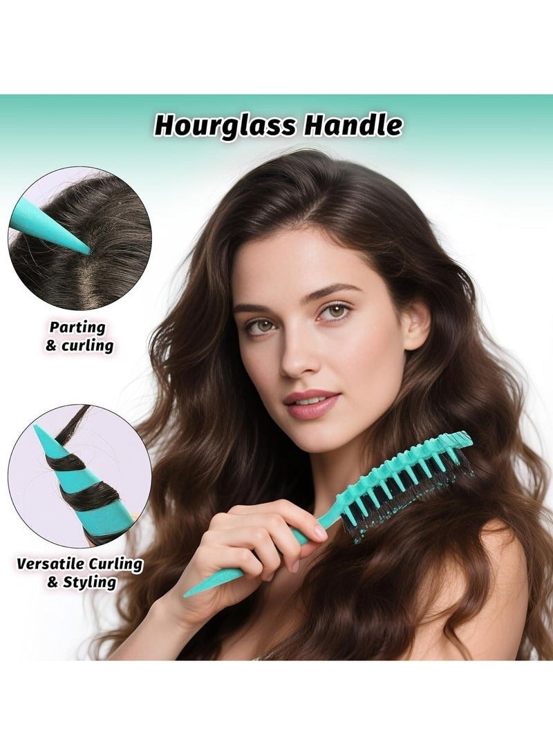 ATRJSZ Curly Hair Brush Defining, Vented Curl Defining Brush for Effortlessly Detangling Shaping and Styling Women's Men's Curls on All Wet or Dry Hair Types, Reduces Frizz (Green)  - Image 4