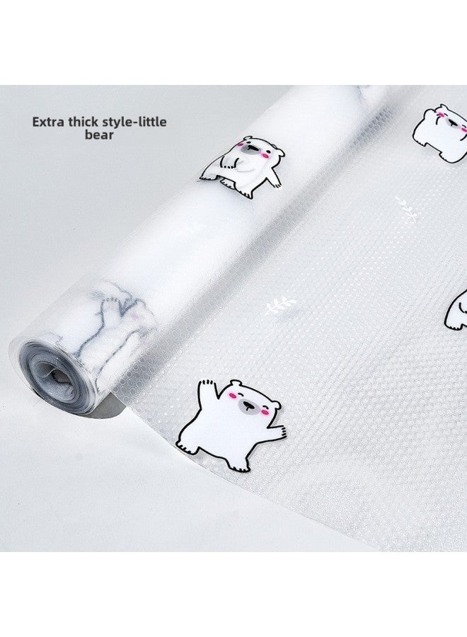Wholesale EVA Drawer Mat Cabinet Pad Paper Thickened Moisture-proof Pad Shoes Cabinet Wardrobe Waterproof Oil-proof Kitchen Cabinet Pad Transparent-Color:Thickened Flat Dot Pattern-little Bear-Specifications:0.45* 3m  - Image 1