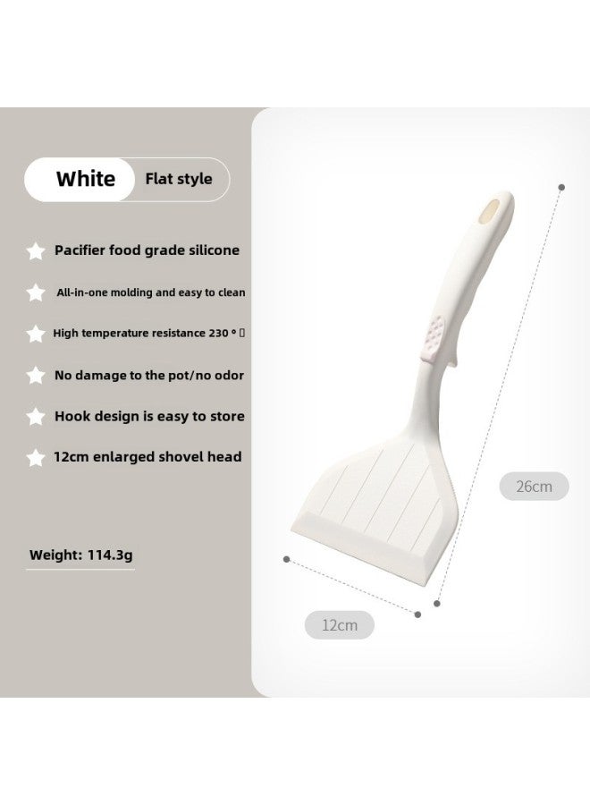 Household Food Grade Yuzi Burning Pot Shovel High Temperature Resistant Yuzi Burning Pot Special Shovel Yuzi Burning Silicone Pot White-Color:Flat-White - Image 1