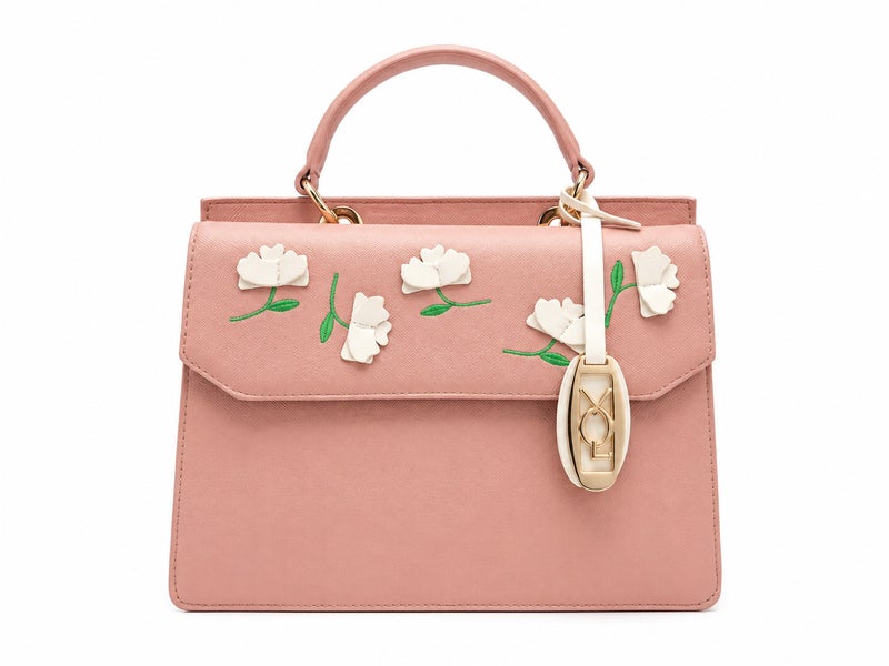 Women's Elegant Floral Embroidered Handbag with Adjustable Shoulder Strap - Image 1