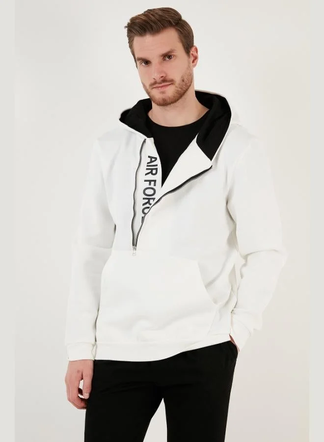 Buratti Kangaroo Pocket Zip-Up Hooded Slim Fit Sweatshirt for Men 575707