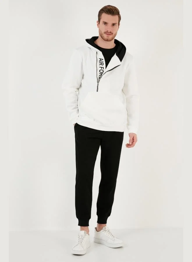 Buratti  Buratti Kangaroo Pocket Zip-Up Hooded Slim Fit Sweatshirt for Men 575707 for Men | Best Price UAE