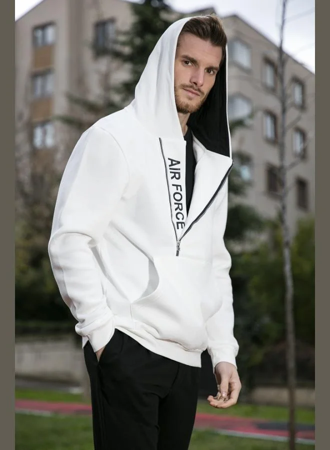 Buratti  Buratti Kangaroo Pocket Zip-Up Hooded Slim Fit Sweatshirt for Men 575707 for Men | Best Price UAE