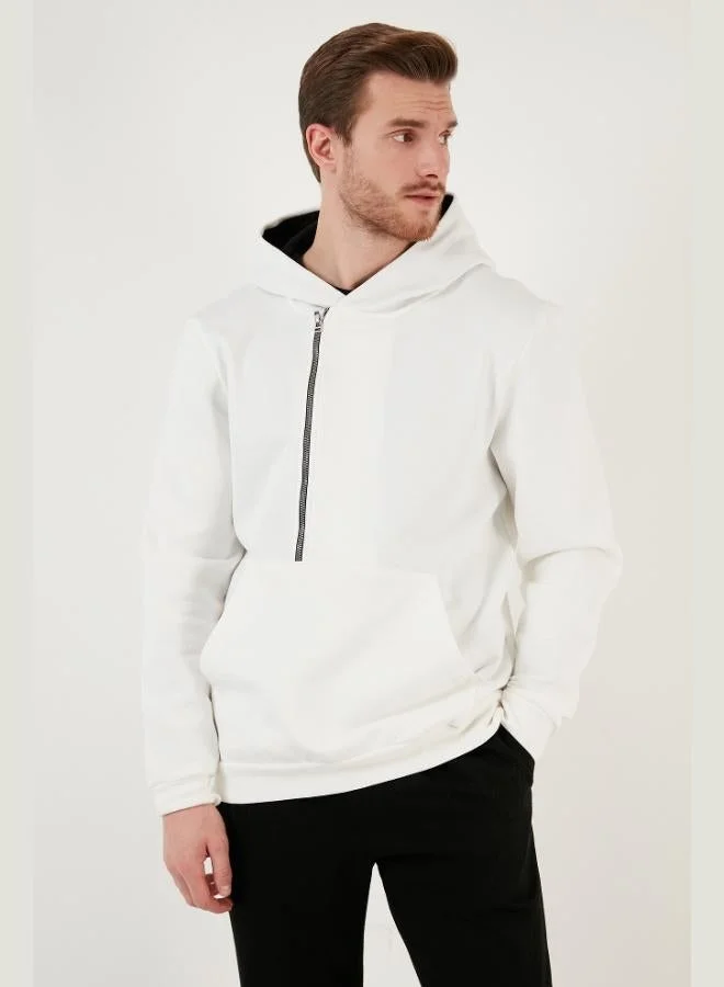 Buratti  Buratti Kangaroo Pocket Zip-Up Hooded Slim Fit Sweatshirt for Men 575707 for Men | Best Price UAE