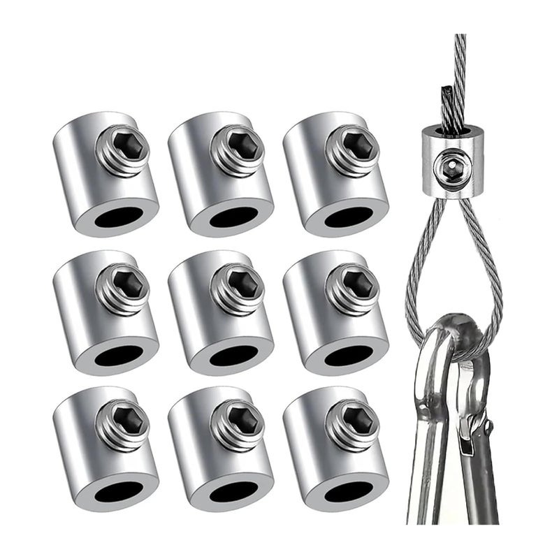 Stainless Steel Wire Rope Clamp Adjustable Cable Clip Hardware Accessories B 100PCS - Image 1