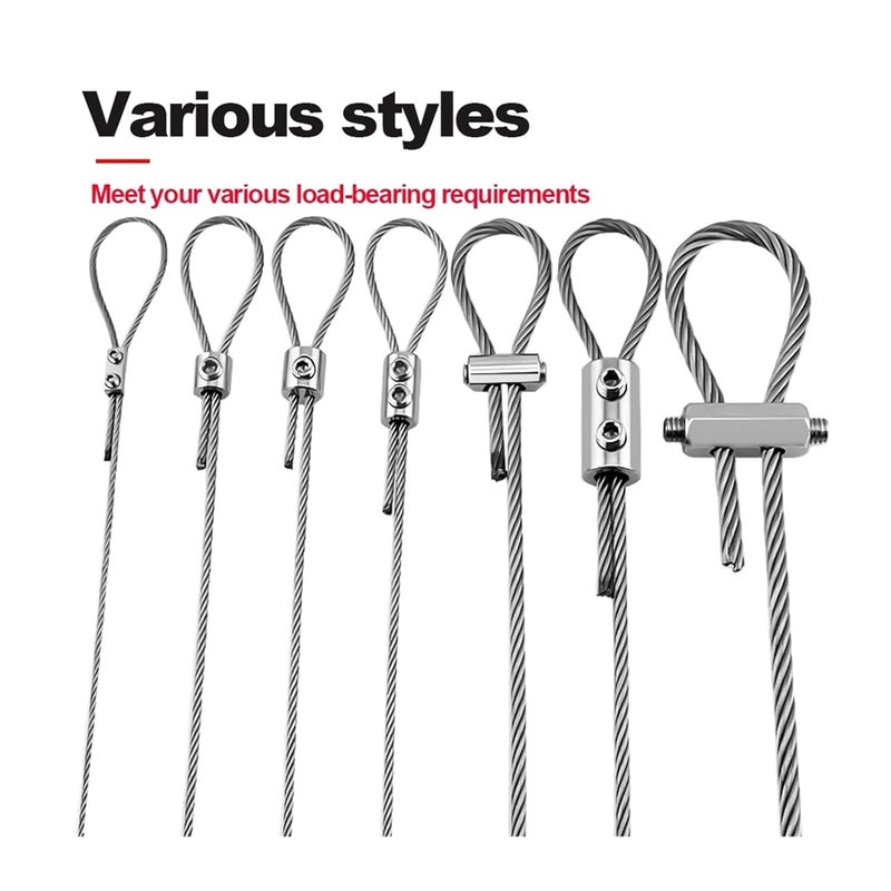 Stainless Steel Wire Rope Clamp Adjustable Cable Clip Hardware Accessories B 100PCS - Image 4