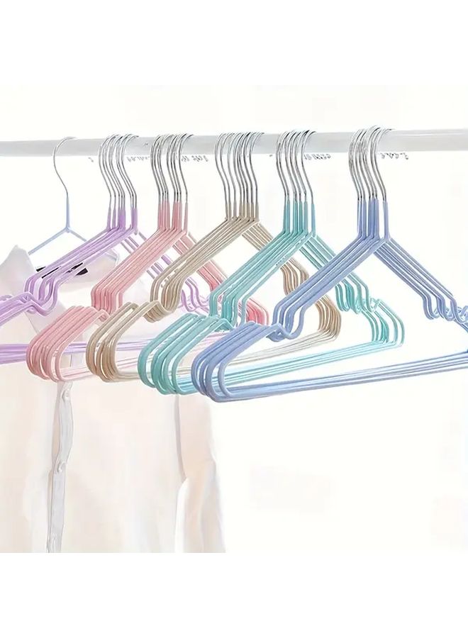 Morandi Light Blue 30pcs Non Slip Metal Hangers With Shoulder Guard Rustproof Space Saving Closet Storage - Image 2