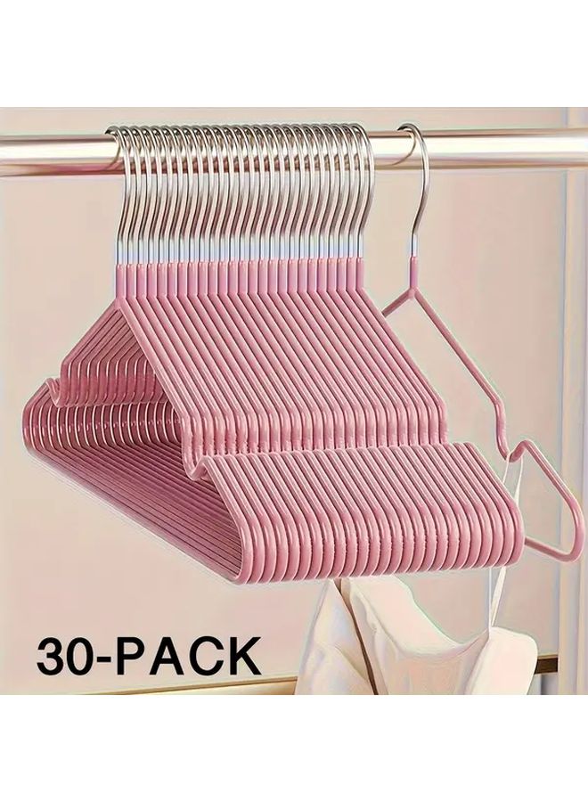 Morandi Light Blue 30pcs Non Slip Metal Hangers With Shoulder Guard Rustproof Space Saving Closet Storage - Image 1