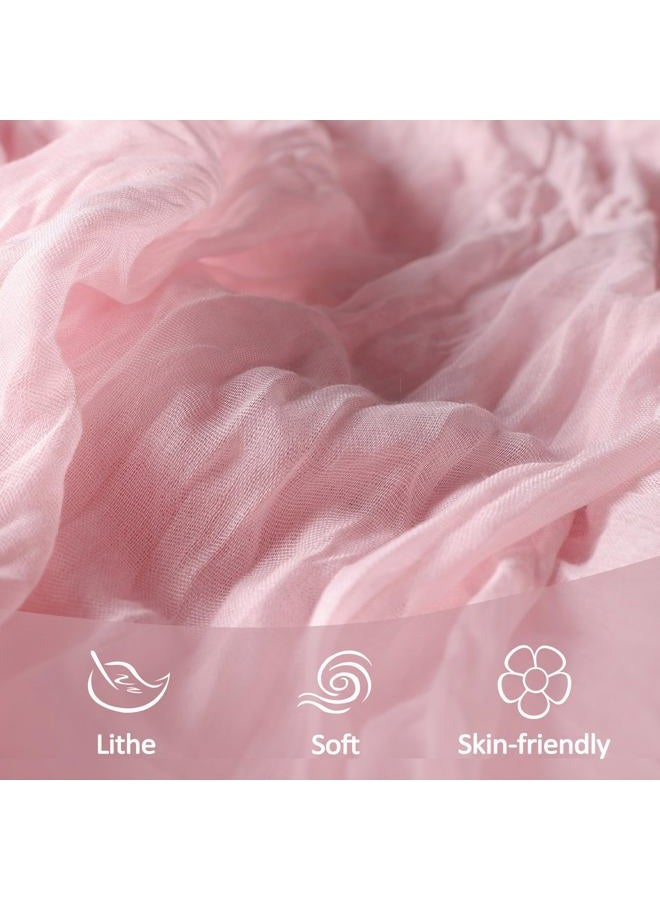 Heneger 6 Pack Pink Cheesecloth Table Runner 10Ft Gauze Cheese Cloth Table Runner 35x120 Inch Boho Rustic Sheer Fabric for Summer Wedding Party Decor Baby Shower Centerpiece Home Table Decorations - Image 5