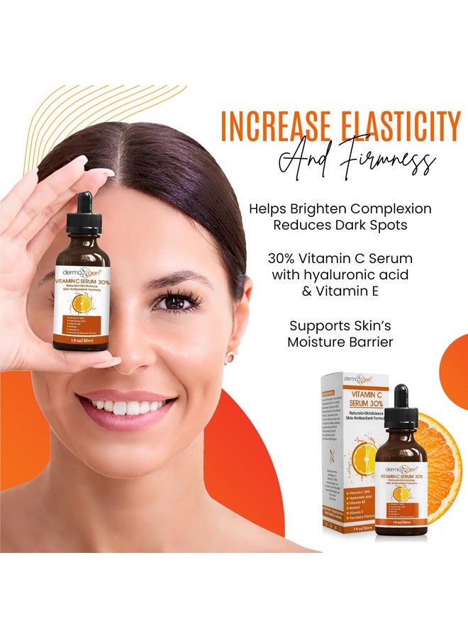 dermaxgen 30% Vitamin C Serum For Face Natural & Organic Anti Wrinkle & Skin Rejuvenator Moisturizer With Hyaluronic Acid & Vitamin E Powerful Anti Aging Serum Agedefying Beauty Regimen 1Fl Oz - Image 3