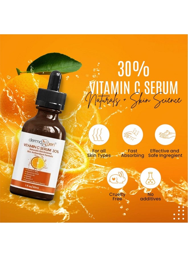 dermaxgen 30% Vitamin C Serum For Face Natural & Organic Anti Wrinkle & Skin Rejuvenator Moisturizer With Hyaluronic Acid & Vitamin E Powerful Anti Aging Serum Agedefying Beauty Regimen 1Fl Oz - Image 4