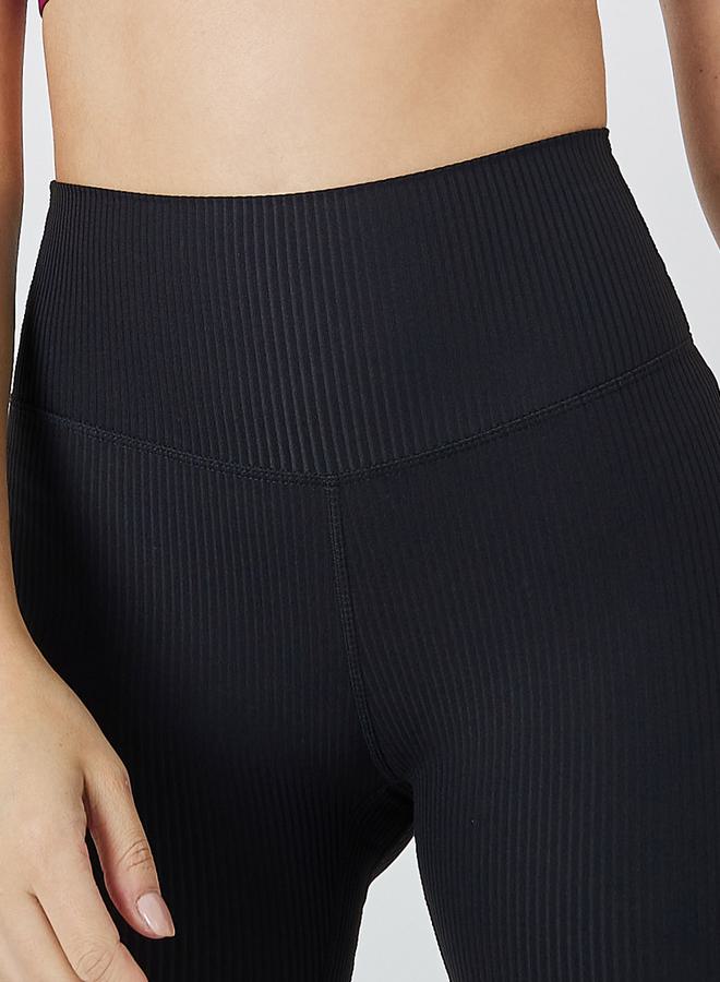 Ribbed Broad Waist Cycling Shorts