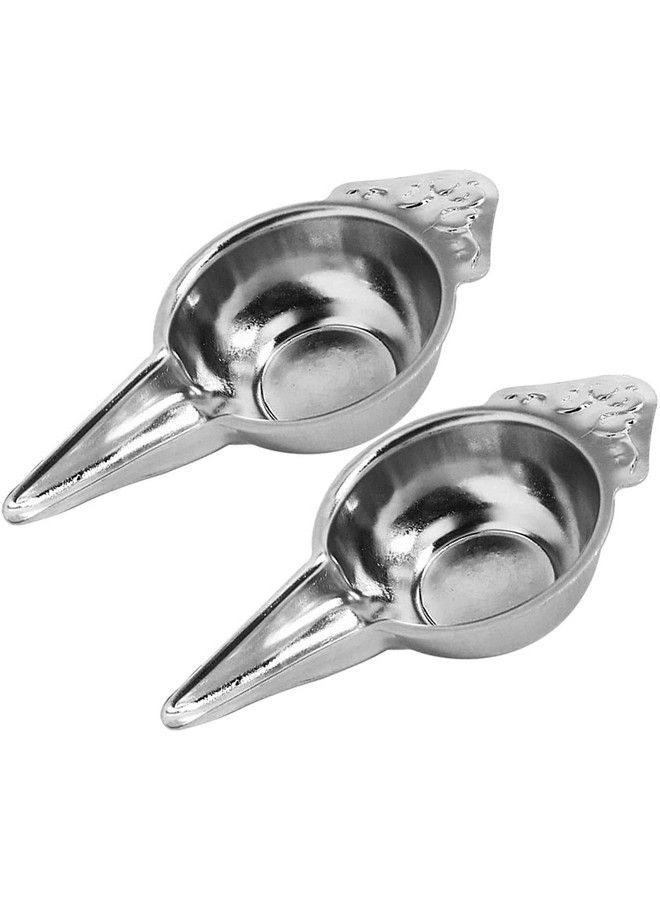 Garden Of Arts ملعقة تغذية الطفل من الفولاذ المقاوم للصدأ للطفل؛ وحدة تغذية الطعام بوندا؛ ملعقة تغذية الطفل؛ بالادي لحديثي الولادة عبوة من قطعتين 15 مل لكل سيلفي - Image 1