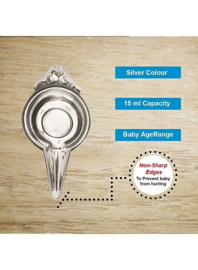 Garden Of Arts ملعقة تغذية الطفل من الفولاذ المقاوم للصدأ للطفل؛ وحدة تغذية الطعام بوندا؛ ملعقة تغذية الطفل؛ بالادي لحديثي الولادة عبوة من قطعتين 15 مل لكل سيلفي - Image 5
