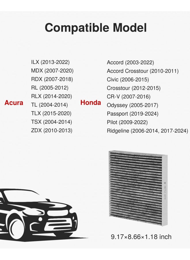 Puroma Puroma Cabin Air Filter with Activated Carbon, Replacement for CP134, CF10134, Honda & Acura, Civic, CR-V, Odyssey, CSX, ILX, MDX, RDX, AT134 (1 pc)  - Image 3