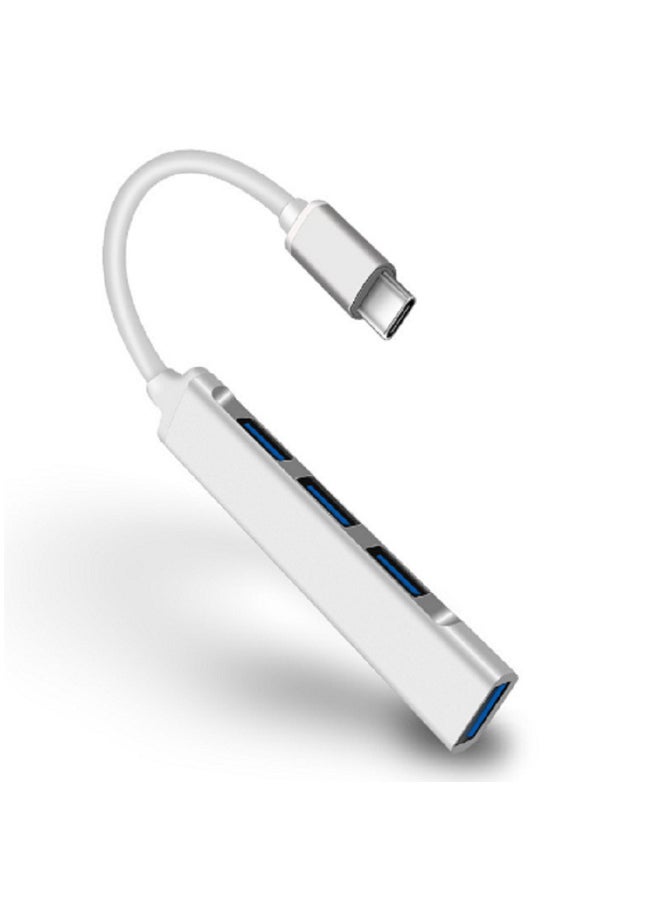 محطة إرساء USB HUB من النوع C، محطة إرساء متعددة الوظائف، مقسم كابل كمبيوتر واحد إلى أربعة، عدد الواجهات: USB سبائك الألومنيوم، 1 منفذ 3.0، 6 منافذ 2.0