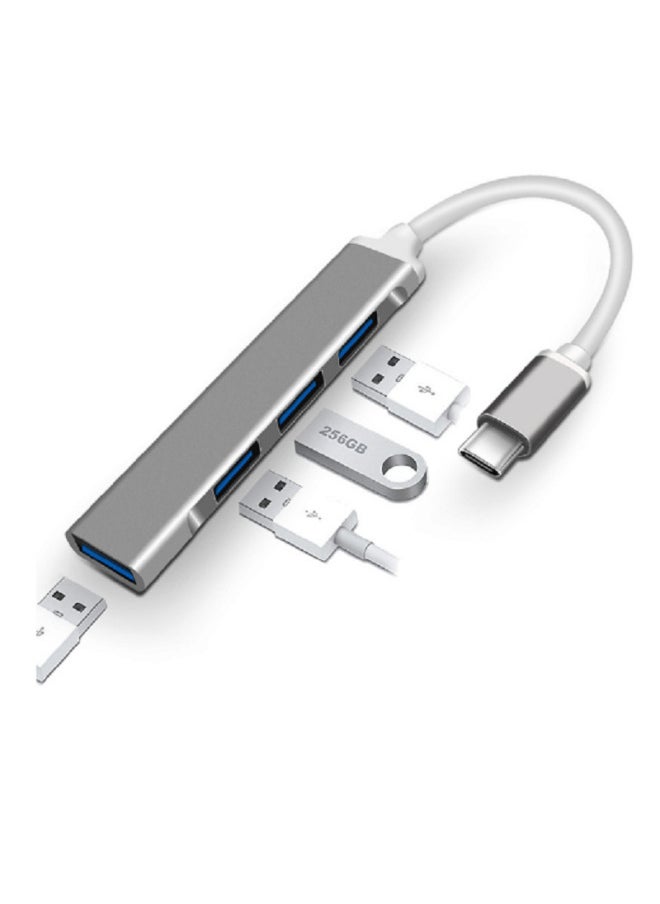 محطة إرساء USB HUB من النوع C، محطة إرساء متعددة الوظائف، مقسم كابل كمبيوتر واحد إلى أربعة، عدد الواجهات: USB سبائك الألومنيوم، 1 منفذ 3.0، 6 منافذ 2.0